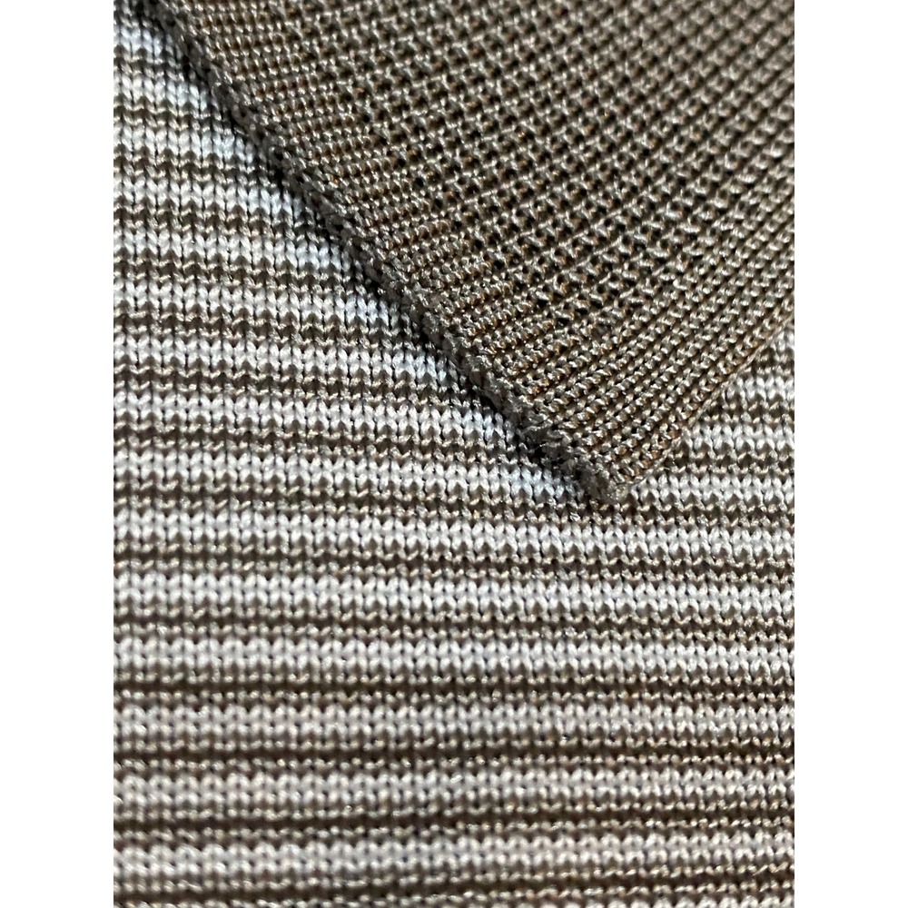 Montagut Fil Lumiere Mens XXL Polo Shirt Taupe Striped Vintage - Picture 9 of 9